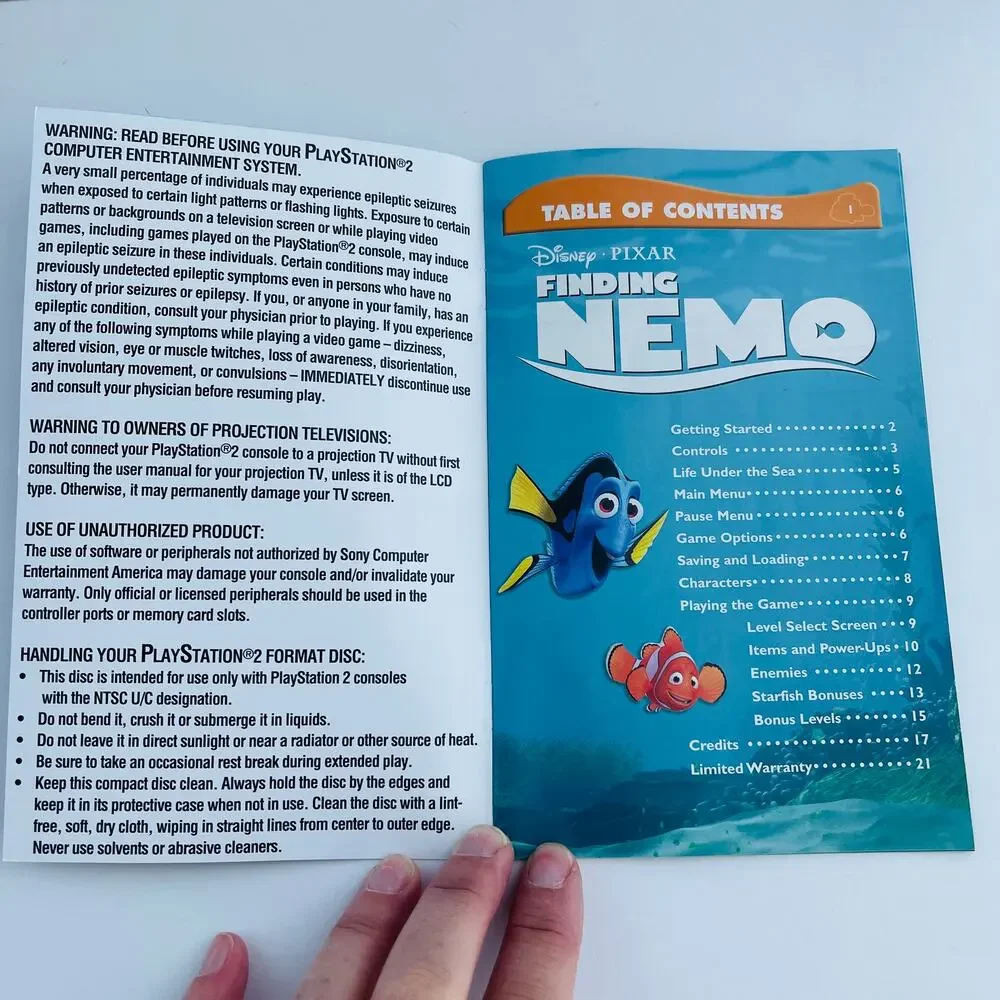 Disney Pixar Finding Nemo Sony PlayStation 2 PS2 2003 Everyone CIB